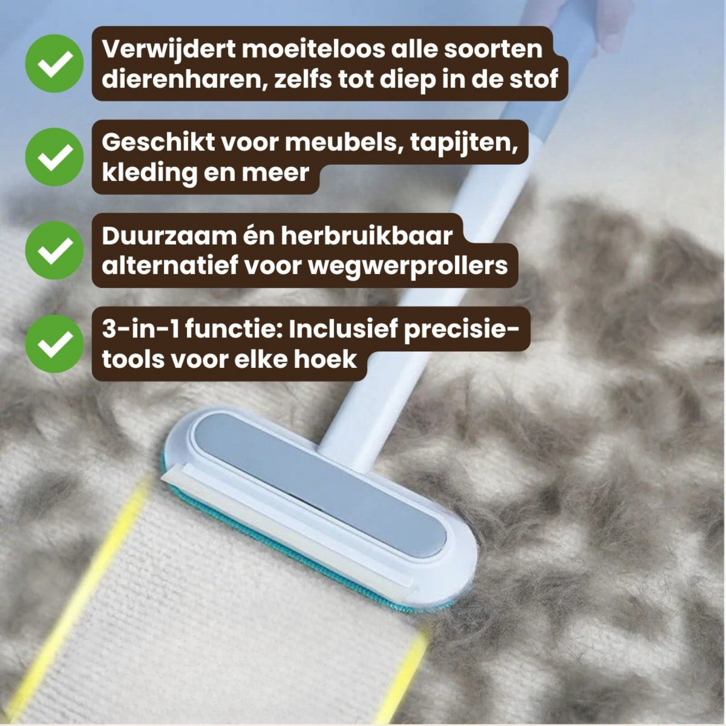 FurSweep Pro – 3-in-1 Huisdierhaar Verwijderaar