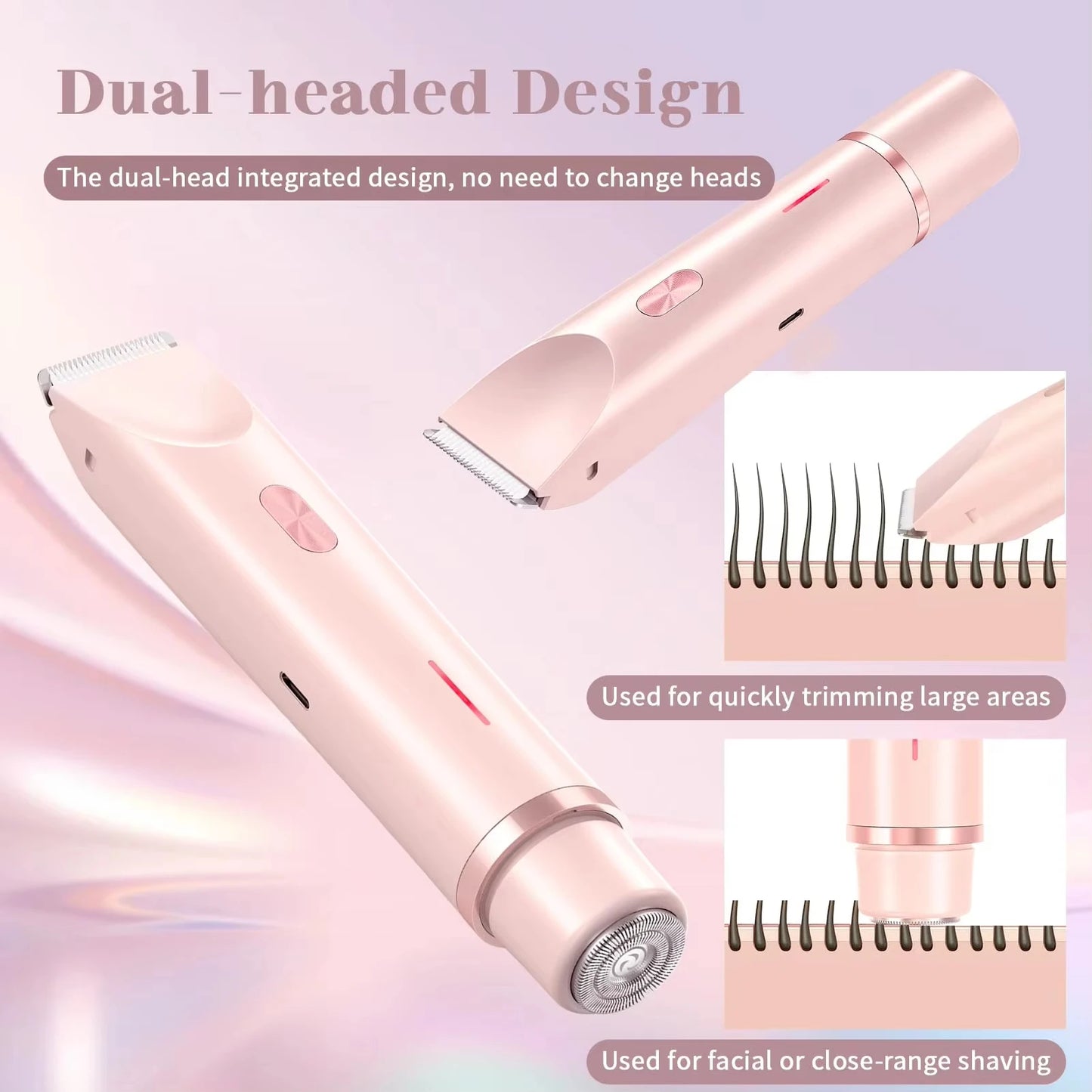2-in-1 Dames Trimmer – Veilig, Pijnloos & Oplaadbaar